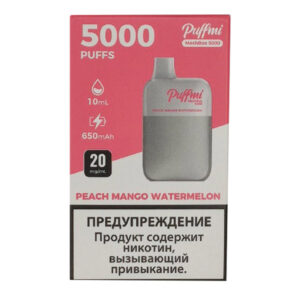 Одноразовая ЭС PuffMi DX5000 MeshBox - Peach Mango Watermelon (Персик манго арбуз)